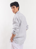 Load image into Gallery viewer, Grey Striped Linen Shirt
