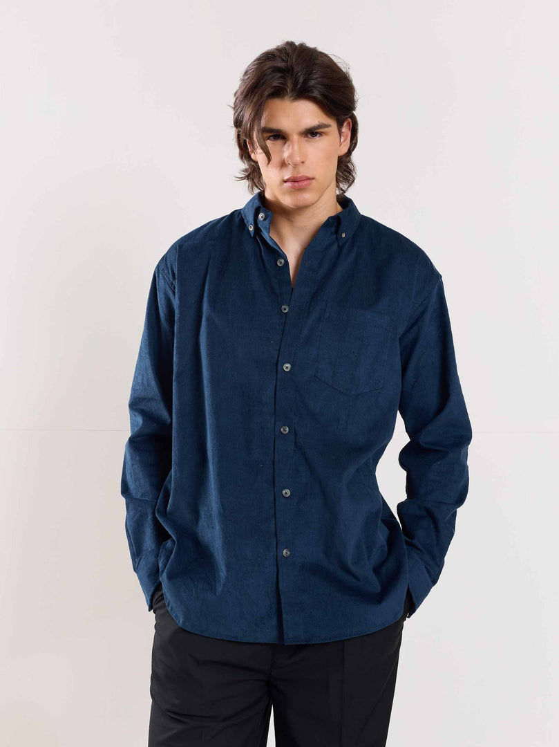 Dark Blue Corduroy Shirt