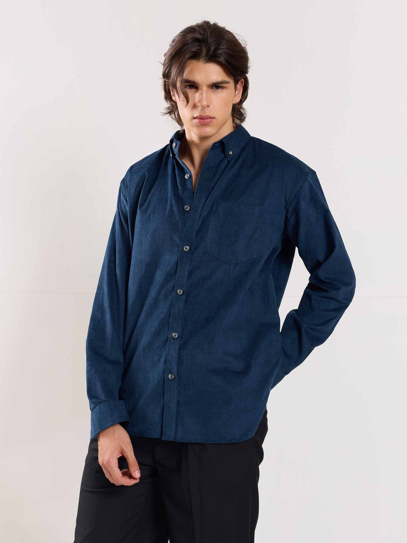 Dark Blue Corduroy Shirt