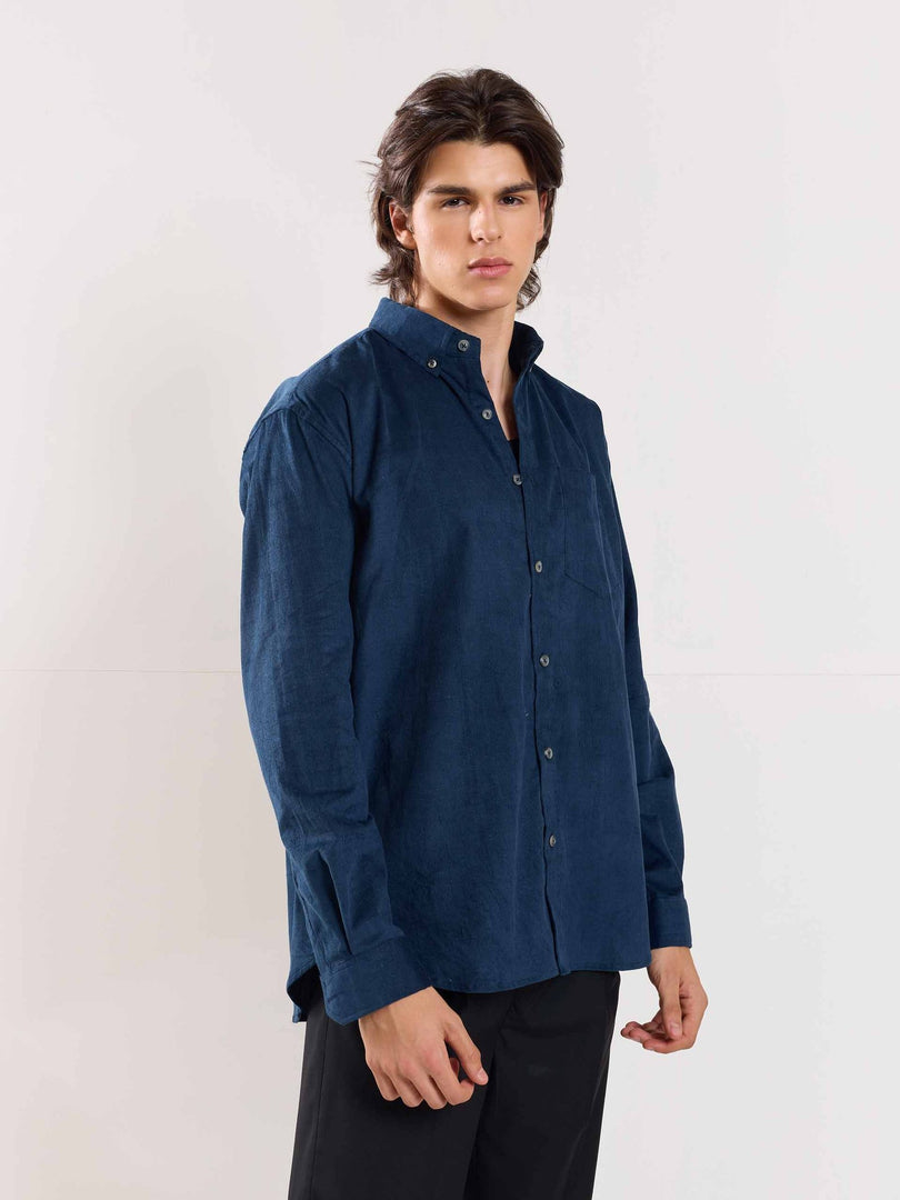 Dark Blue Corduroy Shirt