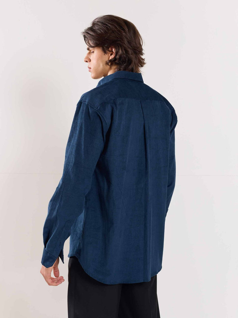 Dark Blue Corduroy Shirt