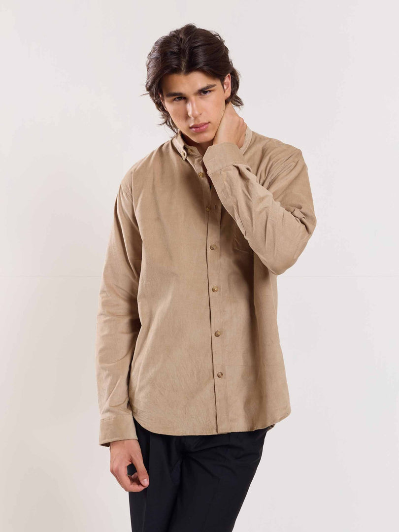 Beige Corduroy Shirt