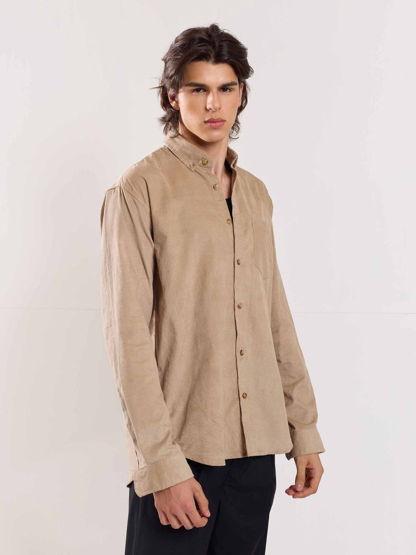 Beige Corduroy Shirt