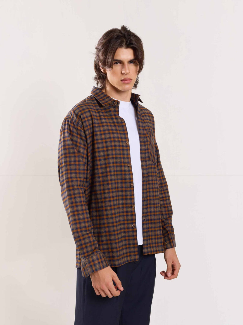 Brown Flannel Overshirt