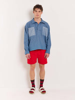 Load image into Gallery viewer, Heart Embossed Denim Pullover
