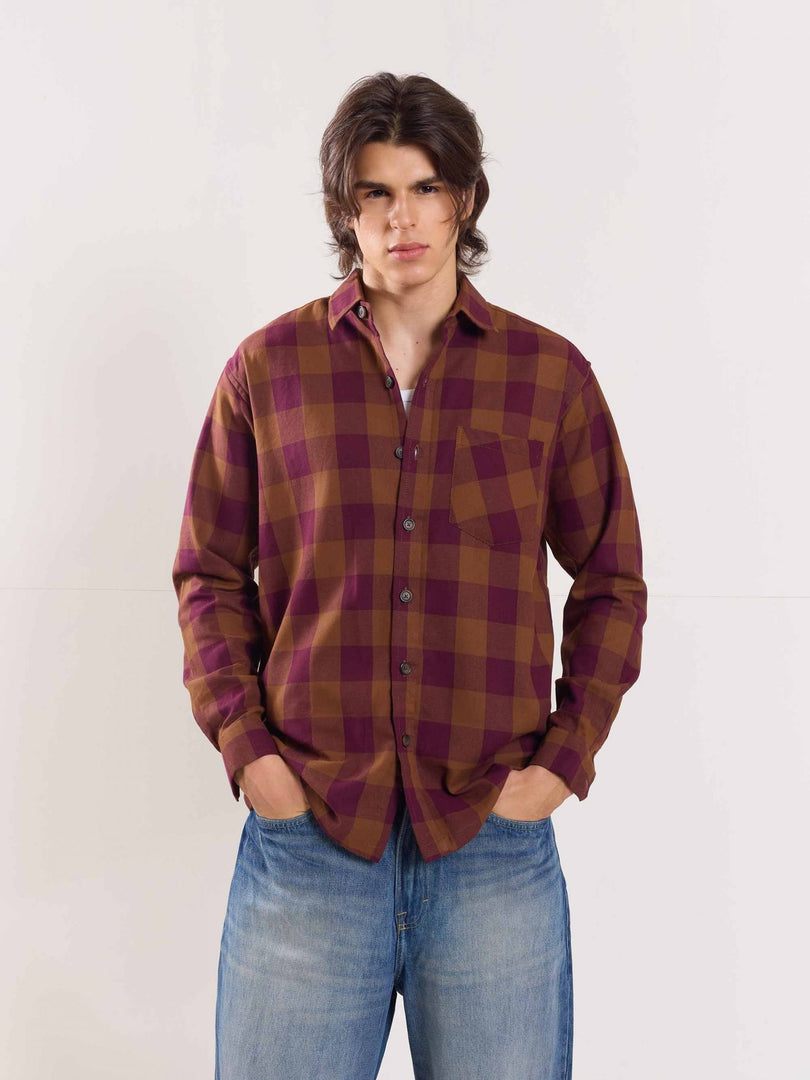 Brown Flannel Overshirt