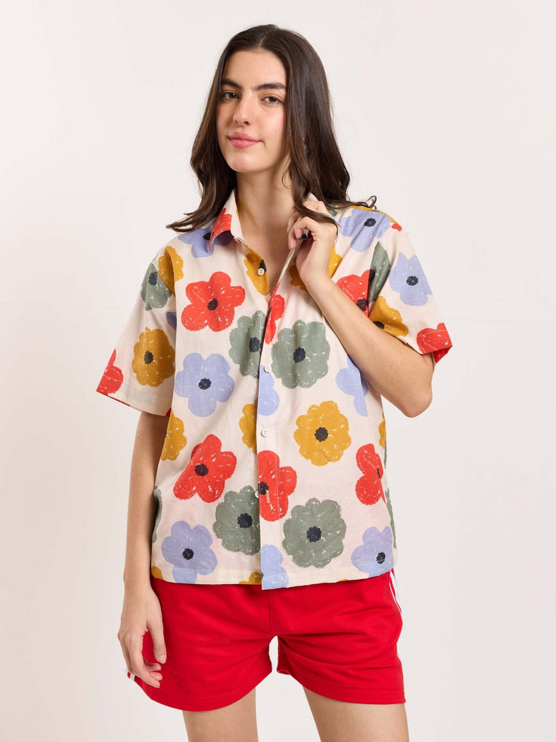 Floral Bloom - Cropped Shirt