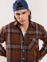 Load image into Gallery viewer, Dark Brown Flannel Overshirt
