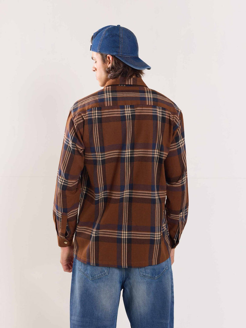 Dark Brown Flannel Overshirt