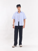 Load image into Gallery viewer, Blue Striped Cropped Shirt
