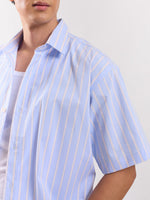 Load image into Gallery viewer, Blue Striped Cropped Shirt
