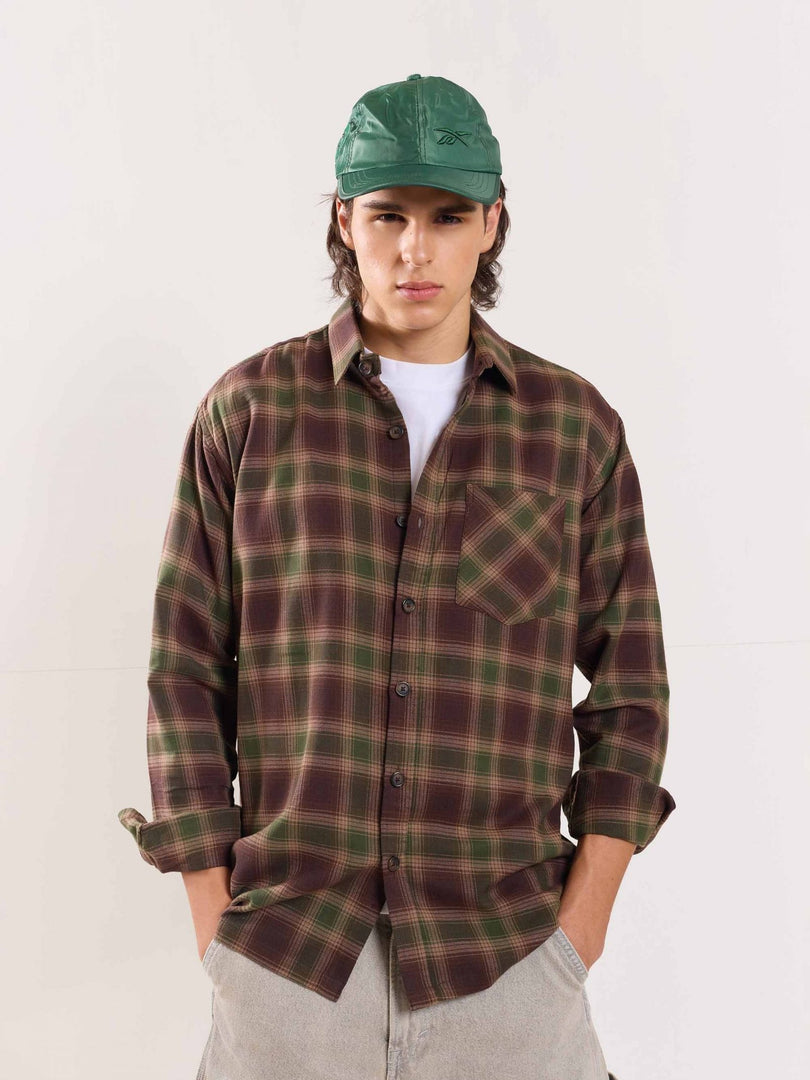 Brown Flannel Overshirt