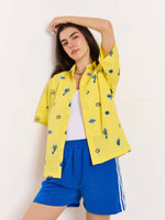 Load image into Gallery viewer, Yellow Bowling Shirt - Cropped Fit
