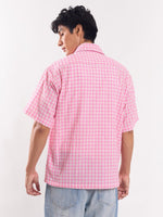 Load image into Gallery viewer, Pink Checked Cropped Shirt
