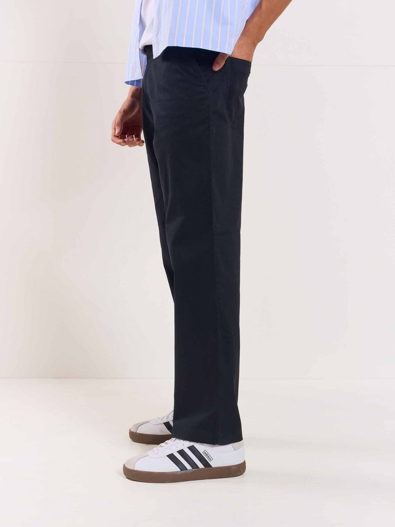 Black Loose Fit Twill Trousers