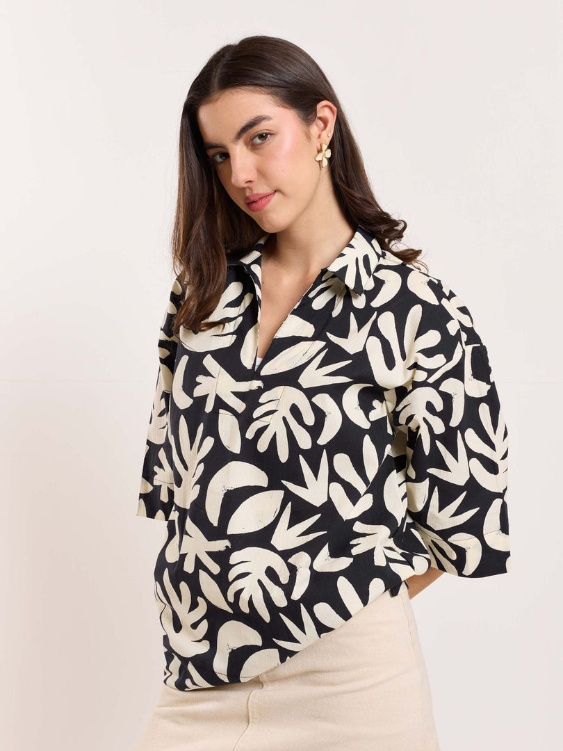 Tropical Printed Pullover