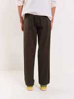 Load image into Gallery viewer, Olive Loose Fit Twill Trousers
