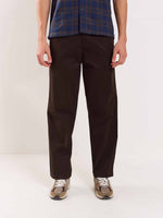 Load image into Gallery viewer, Dark Brown Loose Fit Twill Trousers
