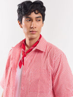 Load image into Gallery viewer, Red Checked Cropped Shirt
