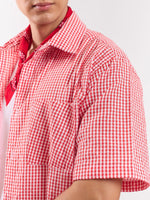 Load image into Gallery viewer, Red Checked Cropped Shirt
