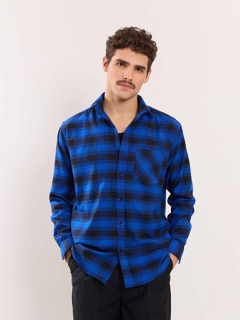 Blue Flannel Overshirt