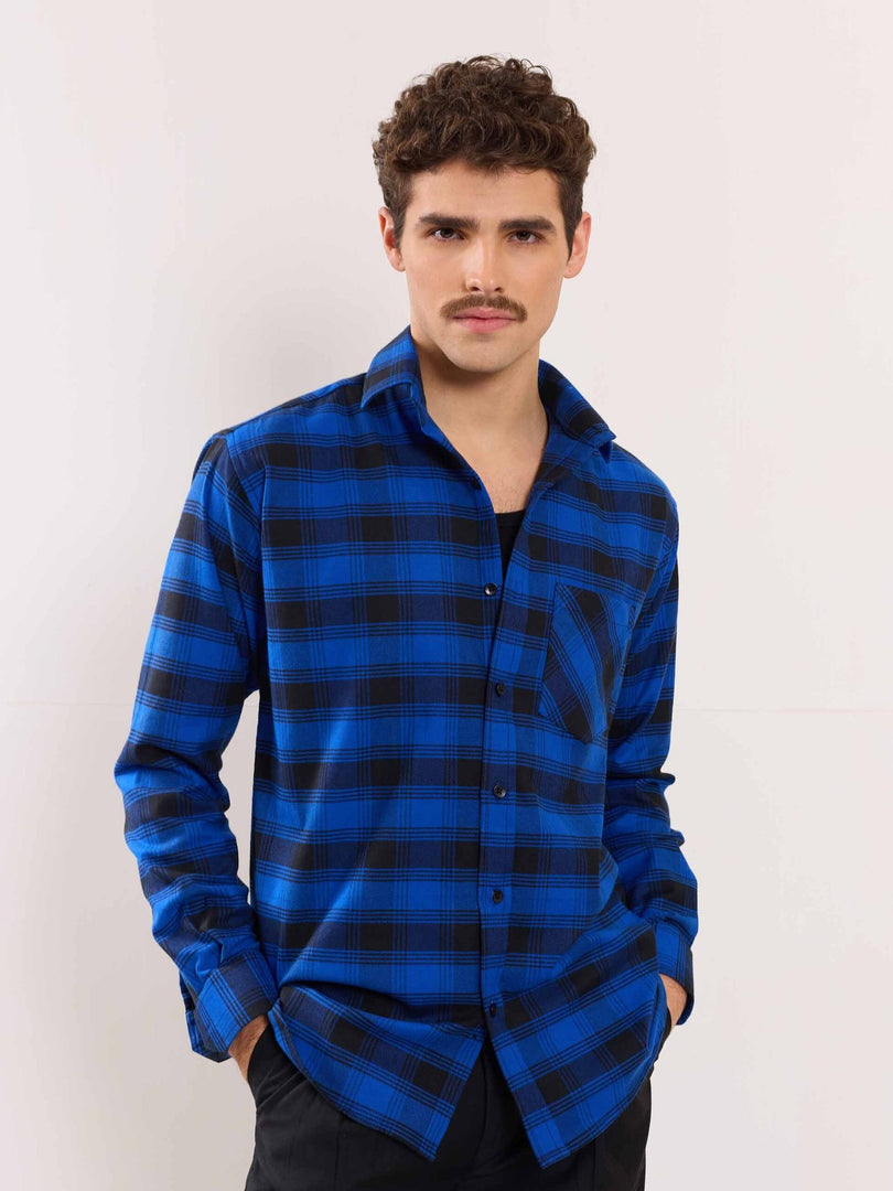 Blue Flannel Overshirt