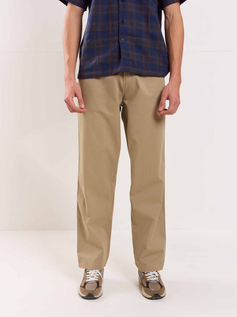 Sand Brown Loose Fit Twill Trousers