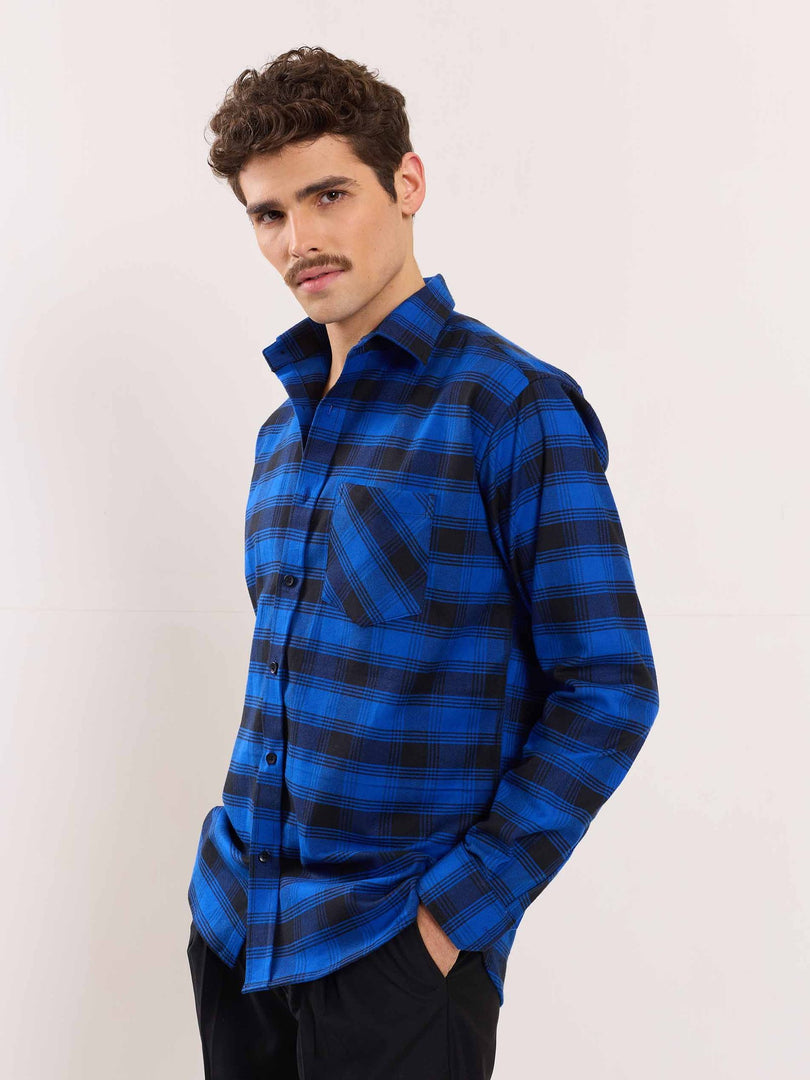 Blue Flannel Overshirt