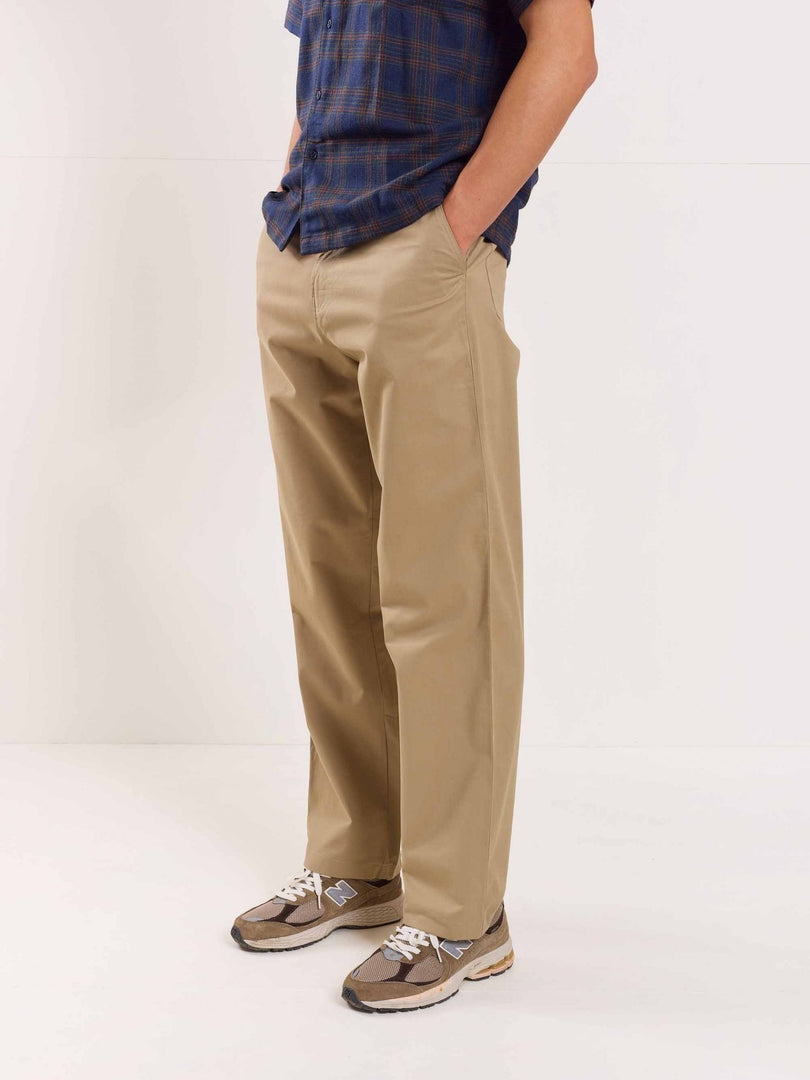 Sand Brown Loose Fit Twill Trousers