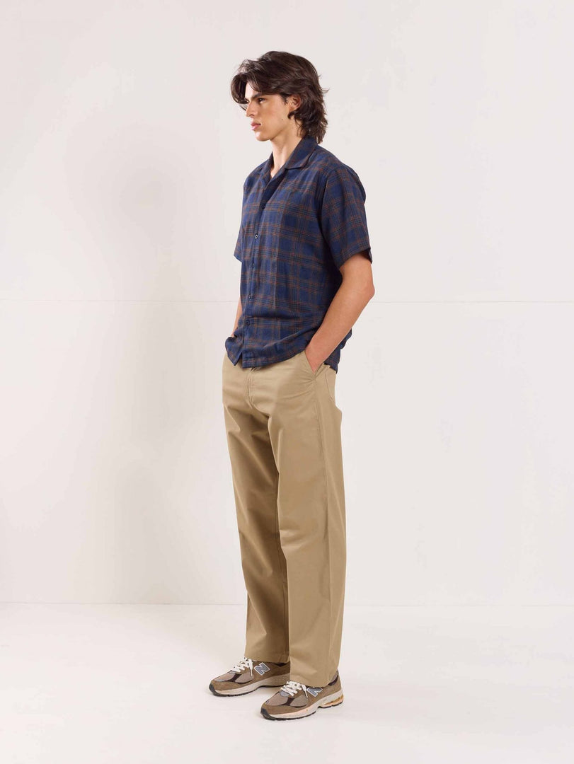 Sand Brown Loose Fit Twill Trousers