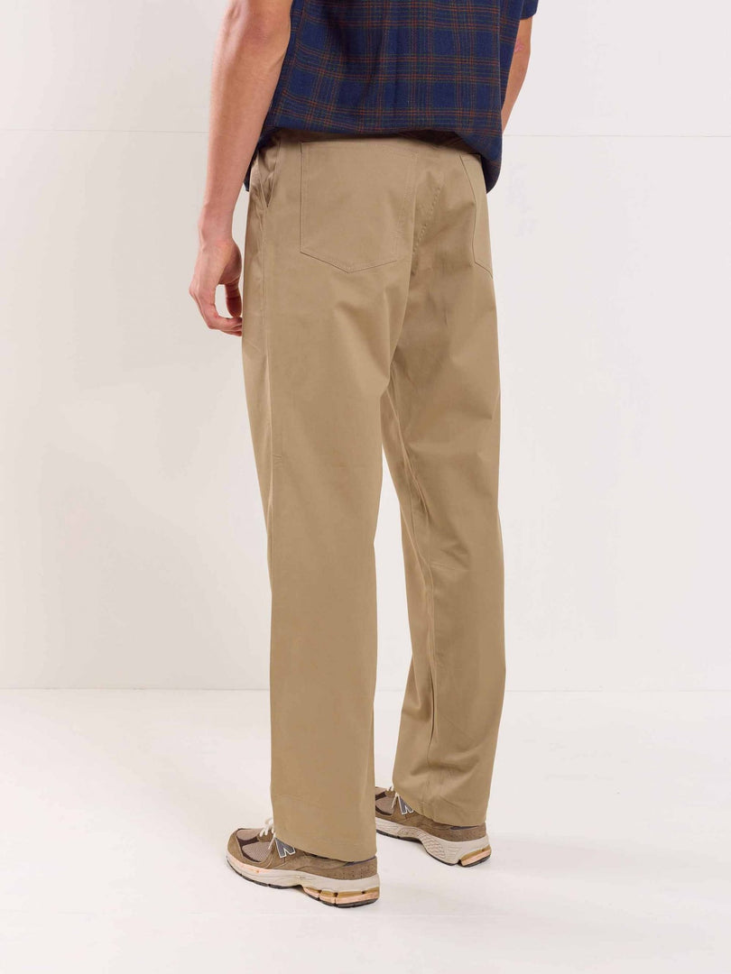 Sand Brown Loose Fit Twill Trousers