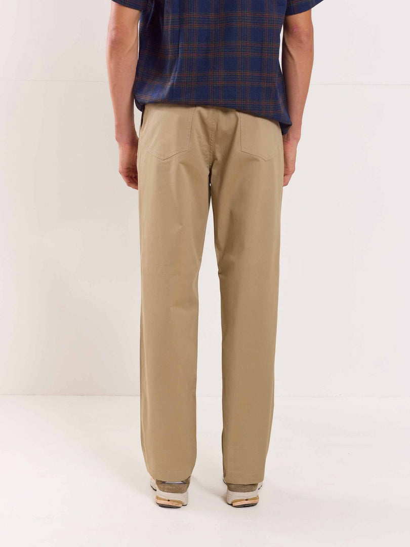 Sand Brown Loose Fit Twill Trousers