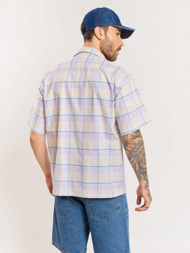 Lavender Checked Cropped Shirt