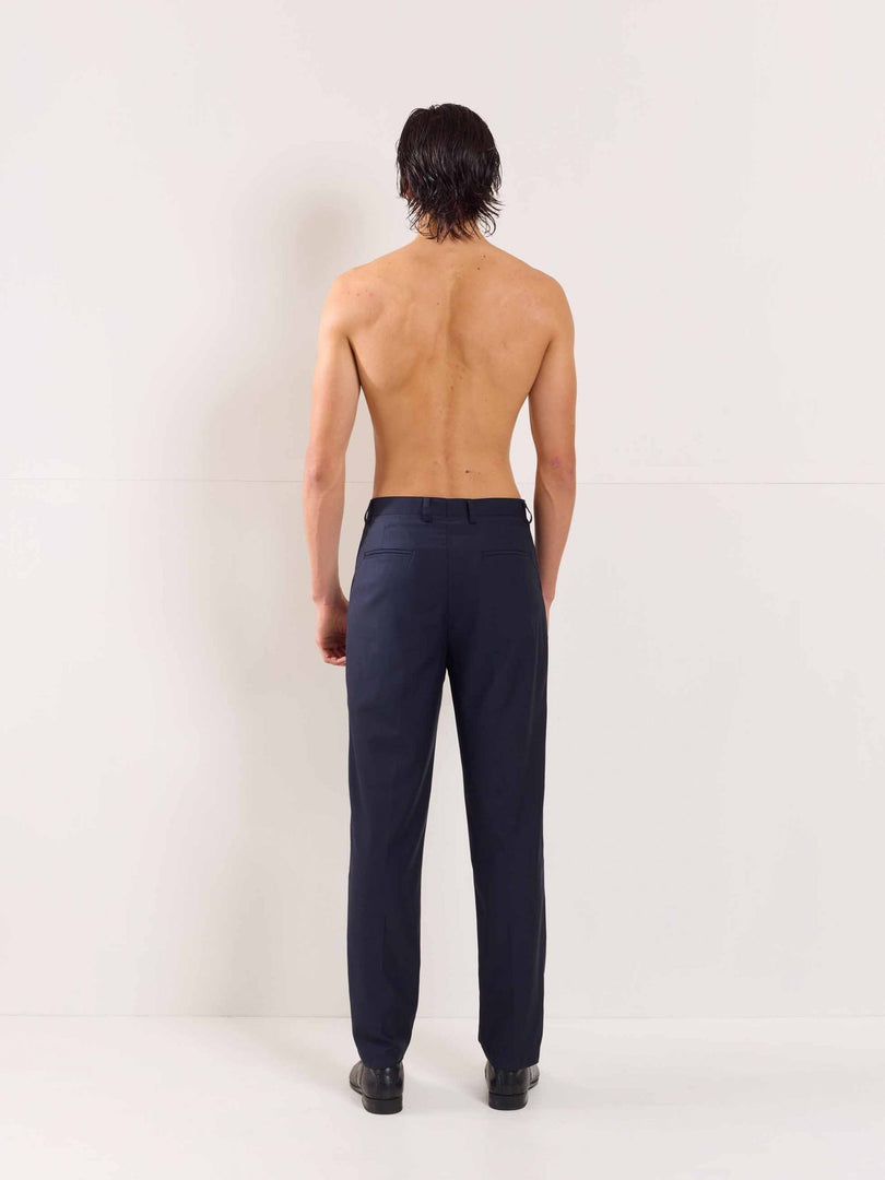 Blue Straight Fit Trousers