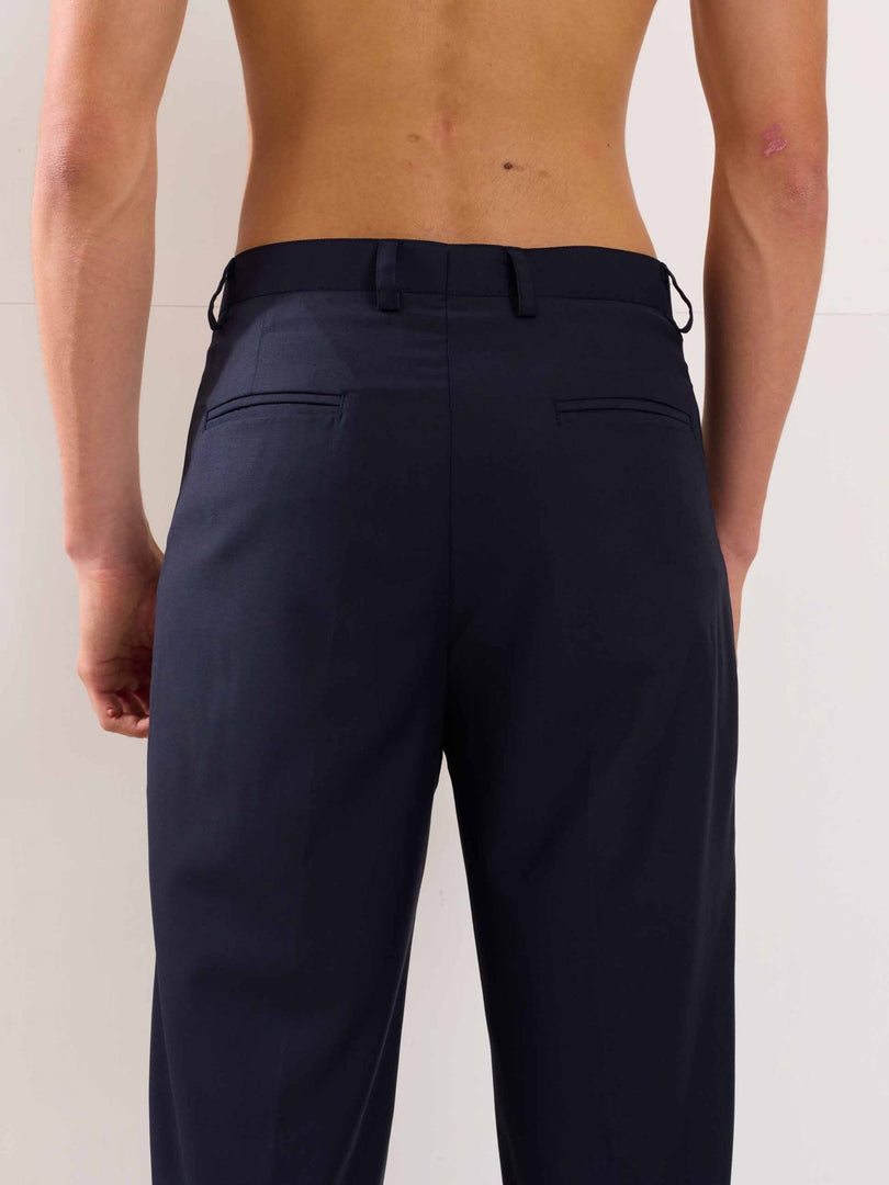 Blue Straight Fit Trousers