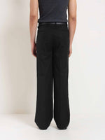 Load image into Gallery viewer, Black Linen Baggy Fit Trousers
