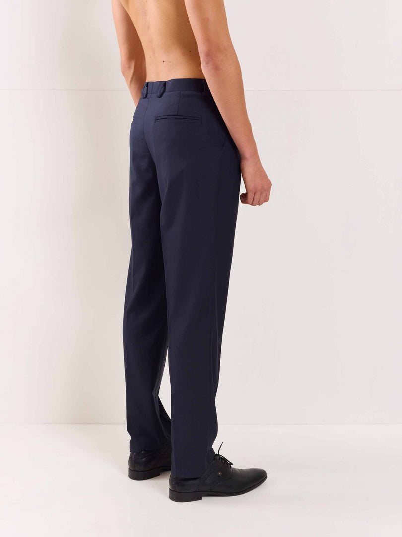 Blue Straight Fit Trousers