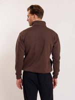 Load image into Gallery viewer, Dark Brown Quarter-Zip Sweatshirt
