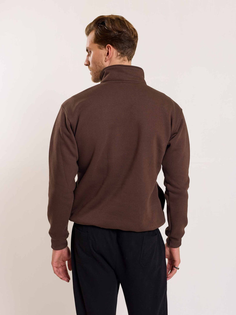 Dark Brown Quarter-Zip Sweatshirt