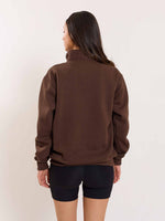 Load image into Gallery viewer, Dark Brown Quarter-Zip Sweatshirt
