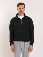 Load image into Gallery viewer, Black Quarter-Zip Sweatshirt
