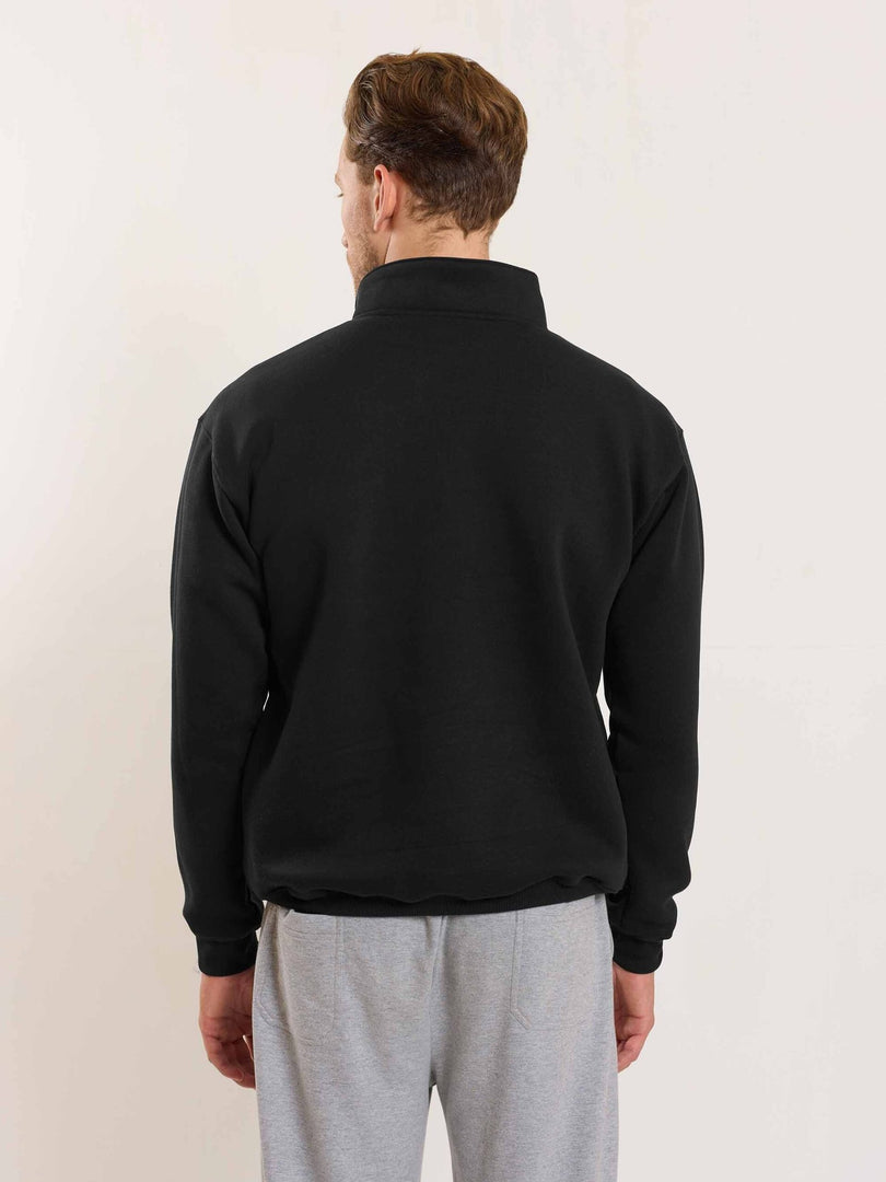 Black Quarter-Zip Sweatshirt