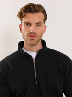 Load image into Gallery viewer, Black Quarter-Zip Sweatshirt
