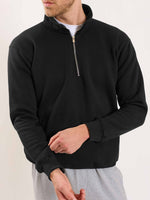 Load image into Gallery viewer, Black Quarter-Zip Sweatshirt
