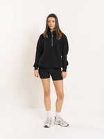 Load image into Gallery viewer, Black Quarter-Zip Sweatshirt
