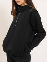 Load image into Gallery viewer, Black Quarter-Zip Sweatshirt
