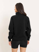 Load image into Gallery viewer, Black Quarter-Zip Sweatshirt
