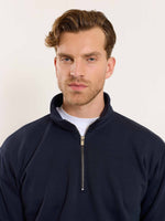 Load image into Gallery viewer, Dark Blue Quarter-Zip Sweatshirt
