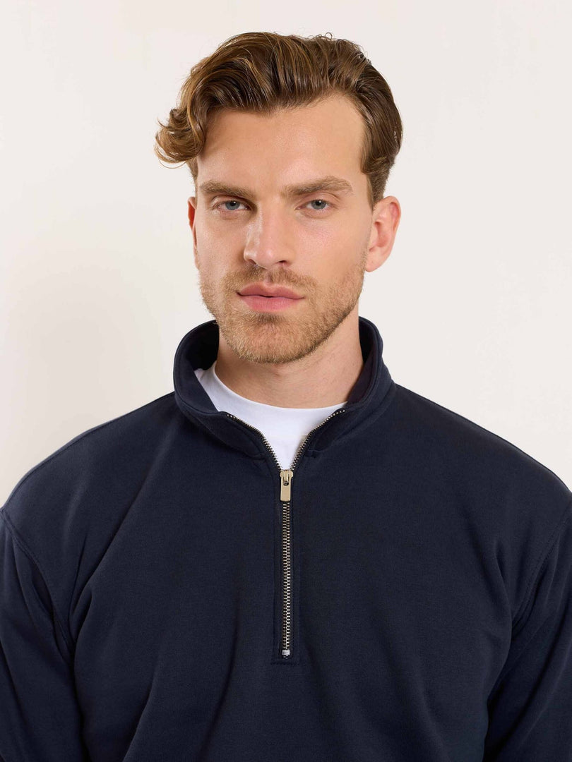 Dark Blue Quarter-Zip Sweatshirt