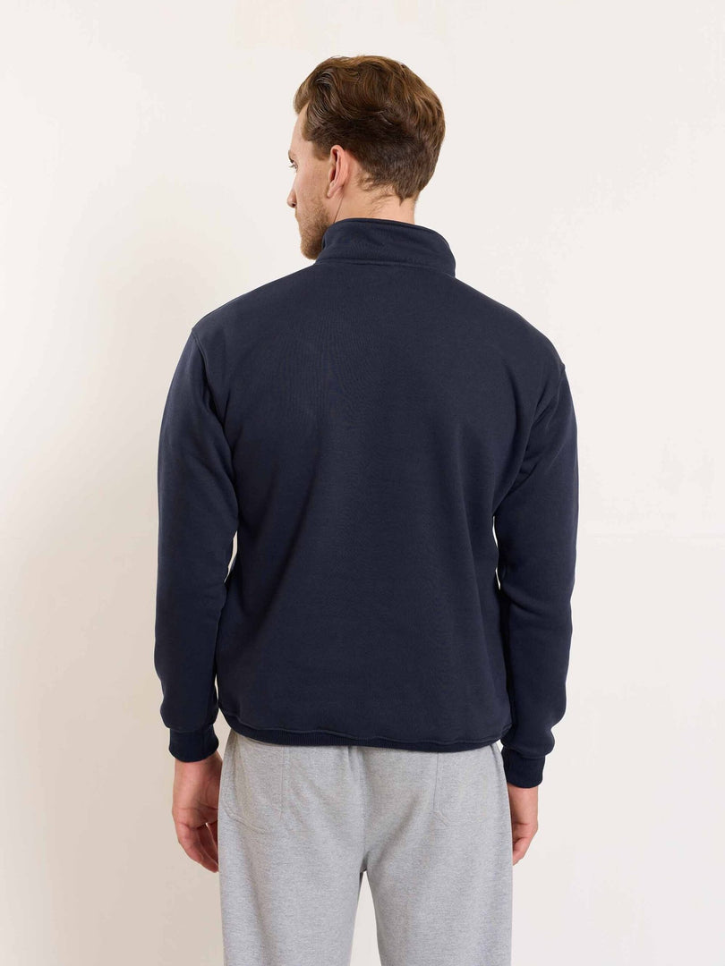 Dark Blue Quarter-Zip Sweatshirt